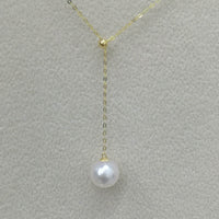 wholesale 5 style AAA round pearl pendant G18K Chain necklace with Certificate