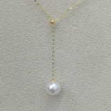 wholesale 5 style AAA round pearl pendant G18K Chain necklace with Certificate