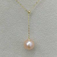 wholesale 5 style AAA round pearl pendant G18K Chain necklace with Certificate