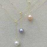 wholesale 5 style AAA round pearl pendant G18K Chain necklace with Certificate