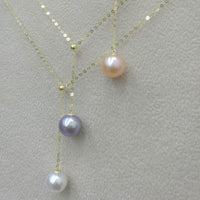 wholesale 5 style AAA round pearl pendant G18K Chain necklace with Certificate