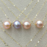 wholesale 5 style AAA round pearl pendant G18K Chain necklace with Certificate