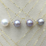 wholesale 5 style AAA round pearl pendant G18K Chain necklace with Certificate