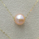 wholesale 5 style AAA round pearl pendant G18K Chain necklace with Certificate