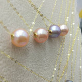 wholesale 5 style AAA round pearl pendant G18K Chain necklace with Certificate