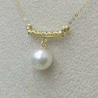 wholesale 5 style AAA round pearl pendant G18K Chain necklace with Certificate