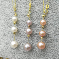 wholesale 5 style AAA round pearl pendant G18K Chain necklace with Certificate