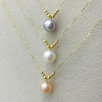 wholesale 5 style AAA round pearl pendant G18K Chain necklace with Certificate