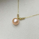 wholesale 5 style AAA round pearl pendant G18K Chain necklace with Certificate