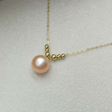 wholesale 5 style AAA round pearl pendant G18K Chain necklace with Certificate