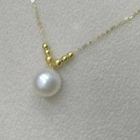 wholesale 5 style AAA round pearl pendant G18K Chain necklace with Certificate