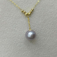 wholesale 5 style AAA round pearl pendant G18K Chain necklace with Certificate