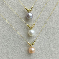 wholesale 5 style AAA round pearl pendant G18K Chain necklace with Certificate