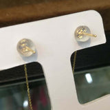 AAA round pearl dangle earring 18k gold