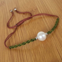 NEW Wholesale 20 PCS Genuine Fresh Water Pearl 8-9mm Handcraft Braided Bracelets Various Colours Cord