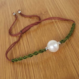 NEW Wholesale 20 PCS Genuine Fresh Water Pearl 8-9mm Handcraft Braided Bracelets Various Colours Cord