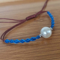 NEW Wholesale 20 PCS Genuine Fresh Water Pearl 8-9mm Handcraft Braided Bracelets Various Colours Cord