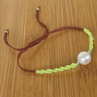 NEW Wholesale 20 PCS Genuine Fresh Water Pearl 8-9mm Handcraft Braided Bracelets Various Colours Cord