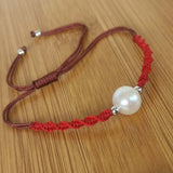 NEW Wholesale 20 PCS Genuine Fresh Water Pearl 8-9mm Handcraft Braided Bracelets Various Colours Cord