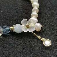 100 Qty Fashion Style White Real Pearl & Crystal Beads Elastic Bracelets Lots