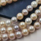 Wholesale 3 Strands Near 10mm Near Round Multi Colours Freshwater Pearl Loose Strings