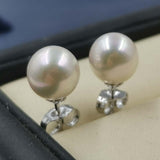 Gorgeous 7-8mm round silver Akoya pearl earring sterling silver studs