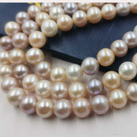 Wholesale 3 Strands Near 10mm Near Round Multi Colours Freshwater Pearl Loose Strings