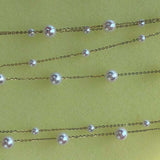 Stunning 2rows G18K Chain FW Akoya Pearl necklace 3mm 5mm