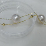 Amazing 8-8.5mm round sea water akoya pearl bracelet G18K