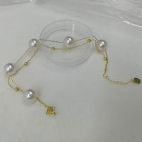 Amazing 8-8.5mm round sea water akoya pearl bracelet G18K