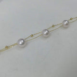 Amazing 8-8.5mm round sea water akoya pearl bracelet G18K