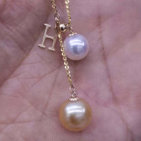 Gorgeous 10mm Gold South Sea Water Pearl Akoya White Pearl Pendant G18K Necklace Wedding Jewellry