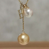 Gorgeous 10mm Gold South Sea Water Pearl Akoya White Pearl Pendant G18K Necklace Wedding Jewellry