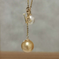 Gorgeous 10mm Gold South Sea Water Pearl Akoya White Pearl Pendant G18K Necklace Wedding Jewellry