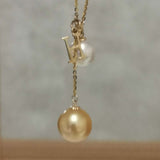 Gorgeous 10mm Gold South Sea Water Pearl Akoya White Pearl Pendant G18K Necklace Wedding Jewellry