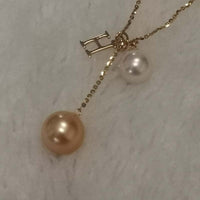 Gorgeous 10mm Gold South Sea Water Pearl Akoya White Pearl Pendant G18K Necklace Wedding Jewellry