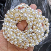 Wholesale 50 strands AAA Real Pearls Bracelets Rice Beads Endless Elastic Style