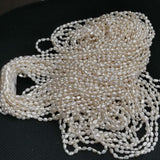 Gorgeous 162cm Long Necklace White Freshwater Pearl 7-8*9-11mm Baroque Beads Sweater Chain Wholesale Jewelry