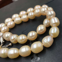 10-11MM Rice Pink Freshwater Pearl Necklace #22010017