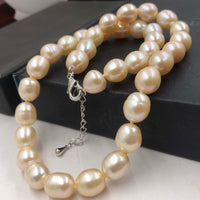 10-11MM Rice Pink Freshwater Pearl Necklace #22010017