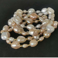 Wholesale Mix Style Genuine Freshwater Pearl Bracelet Stretch Bangle 5-6mm 10-12mm