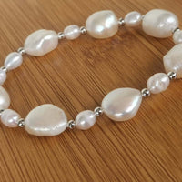 Wholesale Mix Style Genuine Freshwater Pearl Bracelet Stretch Bangle 5-6mm 10-12mm