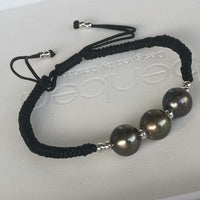 10 Qty Handcraft Cord Knotted Bangle Black Freshwater Pearl Bracelet 8-9mm Lots