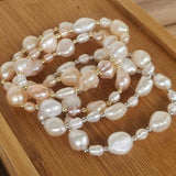 Wholesale Mix Style Genuine Freshwater Pearl Bracelet Stretch Bangle 5-6mm 10-12mm