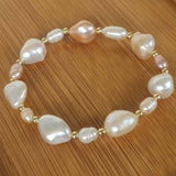 Wholesale Mix Style Genuine Freshwater Pearl Bracelet Stretch Bangle 5-6mm 10-12mm