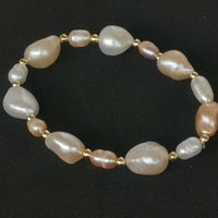 Wholesale Mix Style Genuine Freshwater Pearl Bracelet Stretch Bangle 5-6mm 10-12mm