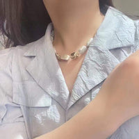 Unique similar baroque freshwater pearl necklace