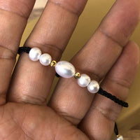 100XPCS 7-8mm Rice Shape Freshwater Pearl Bracelet Handmade Jewelry Chinese Knotted Cord HandCraft For Girls