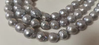 Wholesale 3 Strands 9-12mm Gray Kasumi Freshwater Pearl Loose Strings