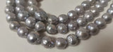 Wholesale 3 Strands 9-12mm Gray Kasumi Freshwater Pearl Loose Strings